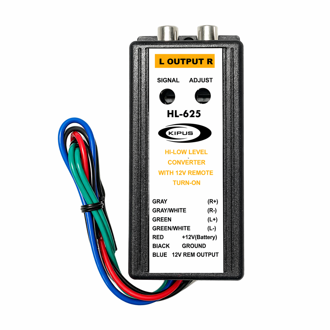 Conversor alta-baja de 2 canales con generador de remote Kipus HL-625