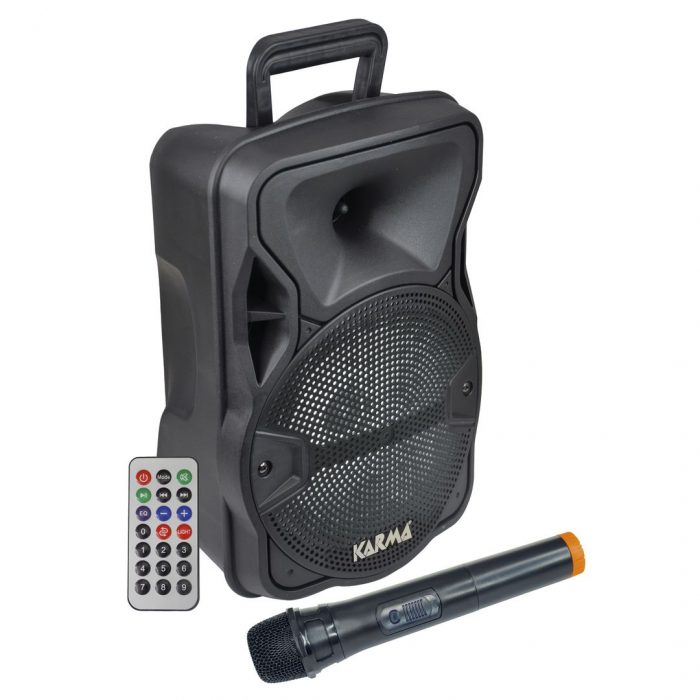 Altavoz portátil con batería de 8" con LEDs, bt, usb, micrófono y mando Karma LX8 - Imagen 3