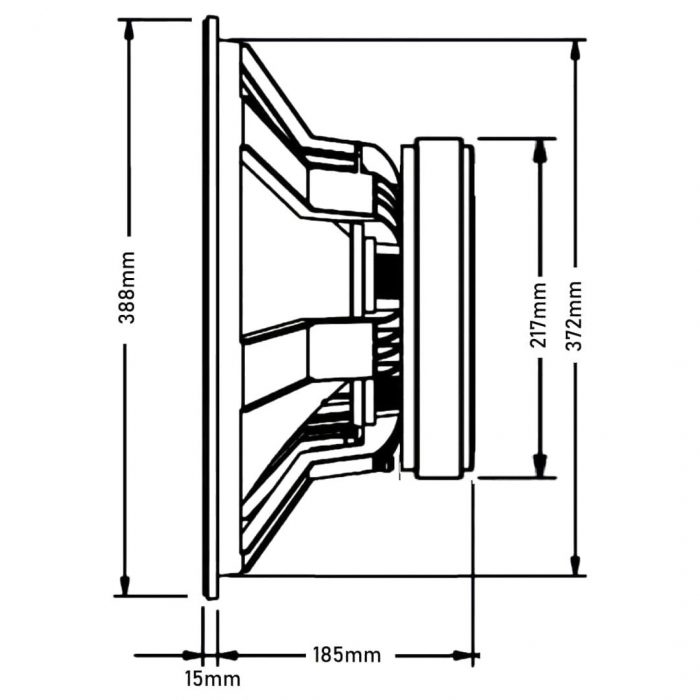 Altavoz subgrave de 15" 2000W 8 Ohm Seven Soundvector Svg-15sub1000/8 - Imagen 5