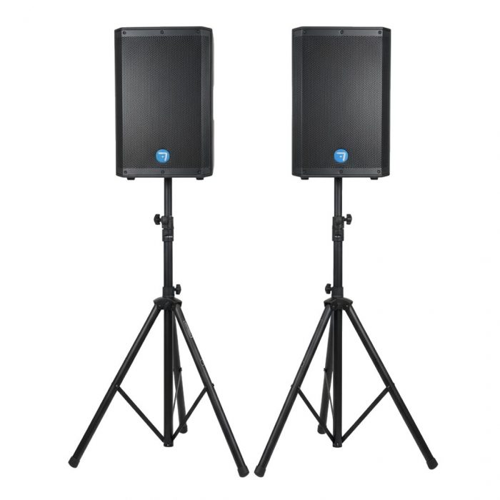 Pack de altavoces autoamplificados de 12" 2400w con trípodes Seven sv12apro-tws-asp