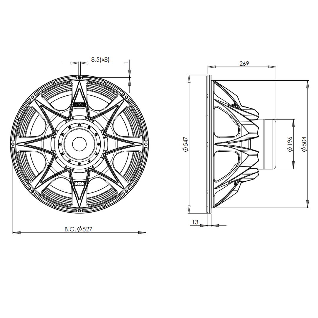 Subwoofer de 21" neodimio 5000W B&C 21iPAL - Imagen 7