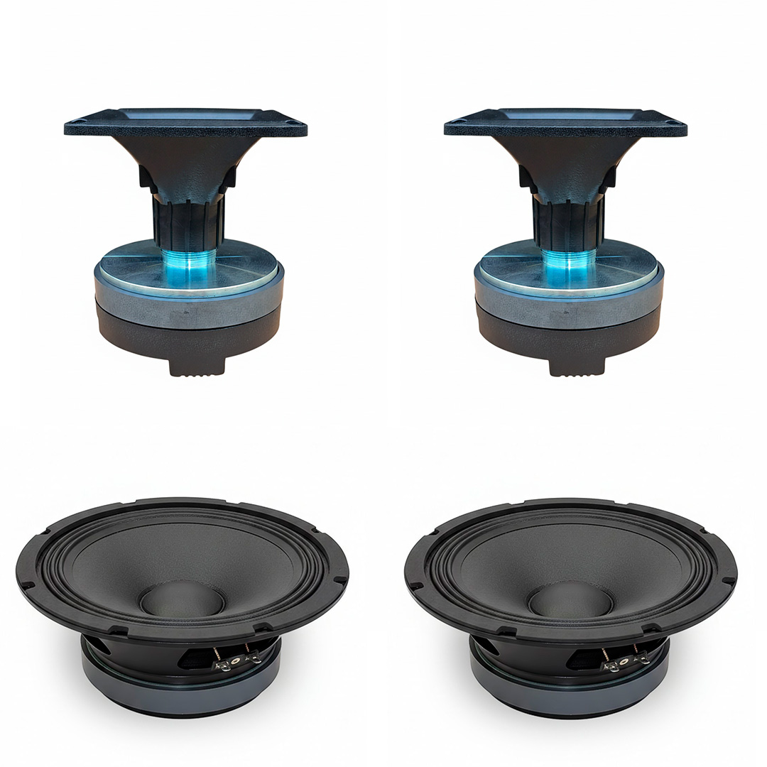 Pack de 2 medios de 8" SoundCube 8MG200 y 2 motores Karma 120 (1000w)