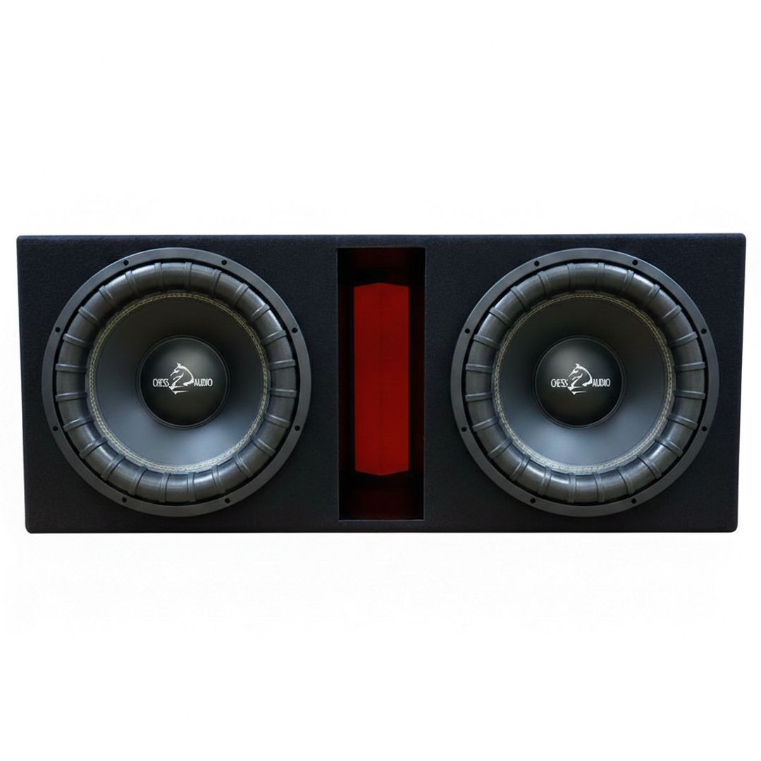 Pack doble subwoofer de 15″ Chess Audio SBG1544 con caja (3000wrms)