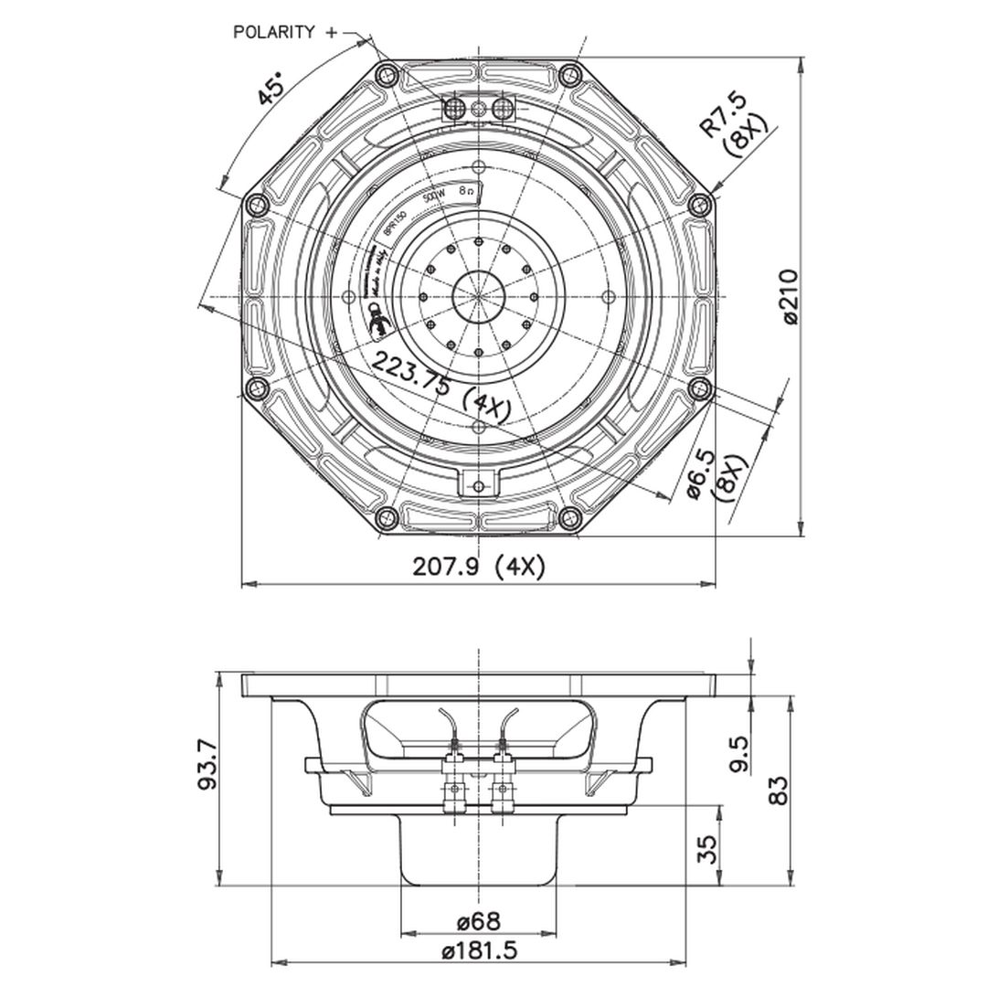 Altavoz medio-grave de 8" neodimio 250W 8ohm FaitalPRO 8PR150