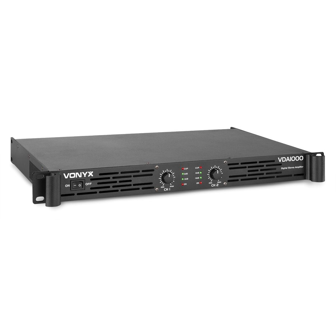 Amplificador 2 canales Clase D de 1000W para rack Vonyx VDA1000