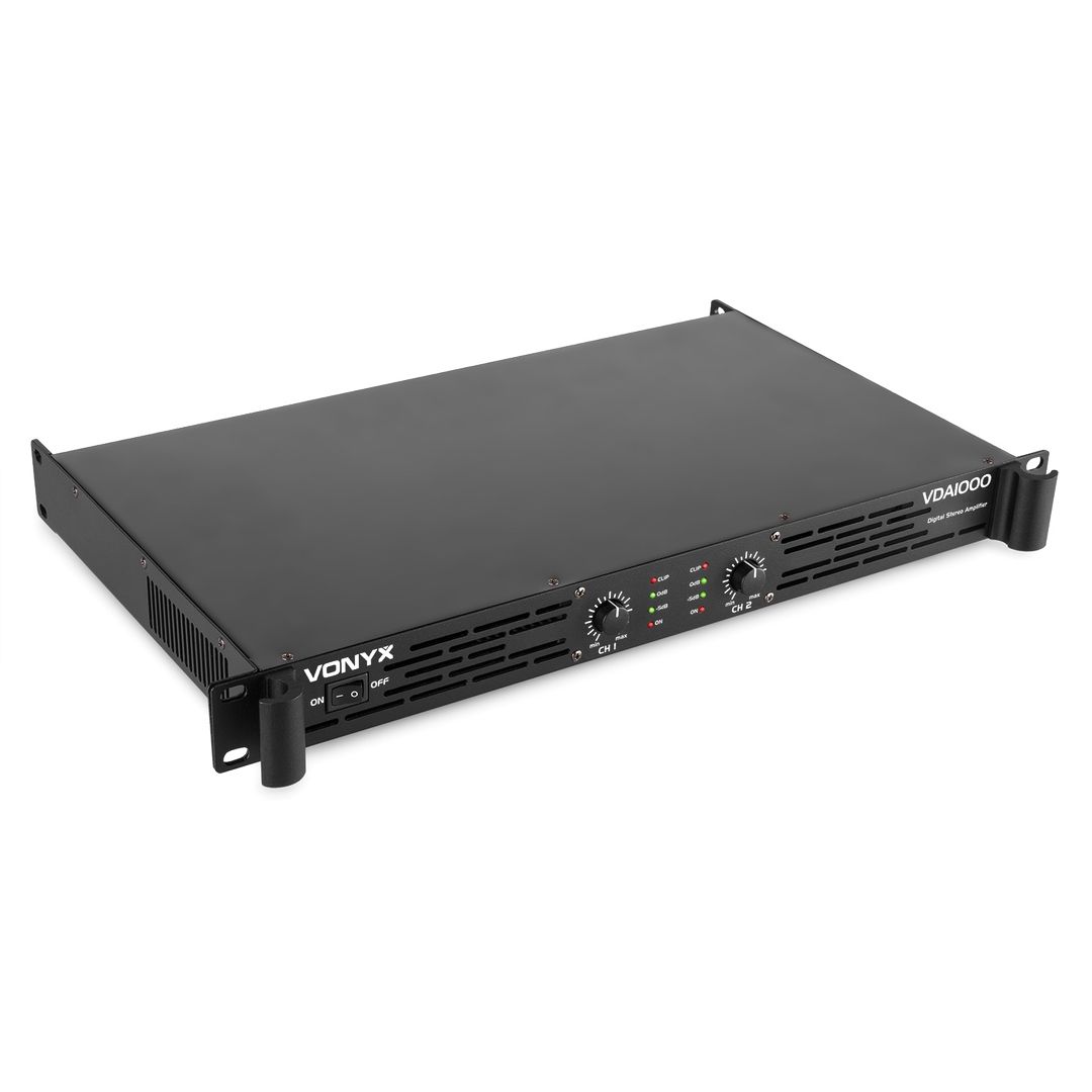 Amplificador 2 canales Clase D de 1000W para rack Vonyx VDA1000
