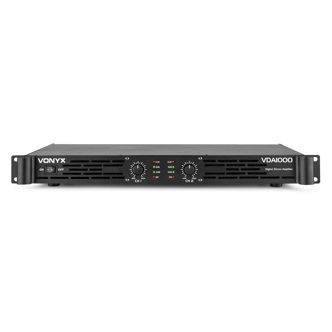 Amplificador 2 canales Clase D de 1000W para rack Vonyx VDA1000
