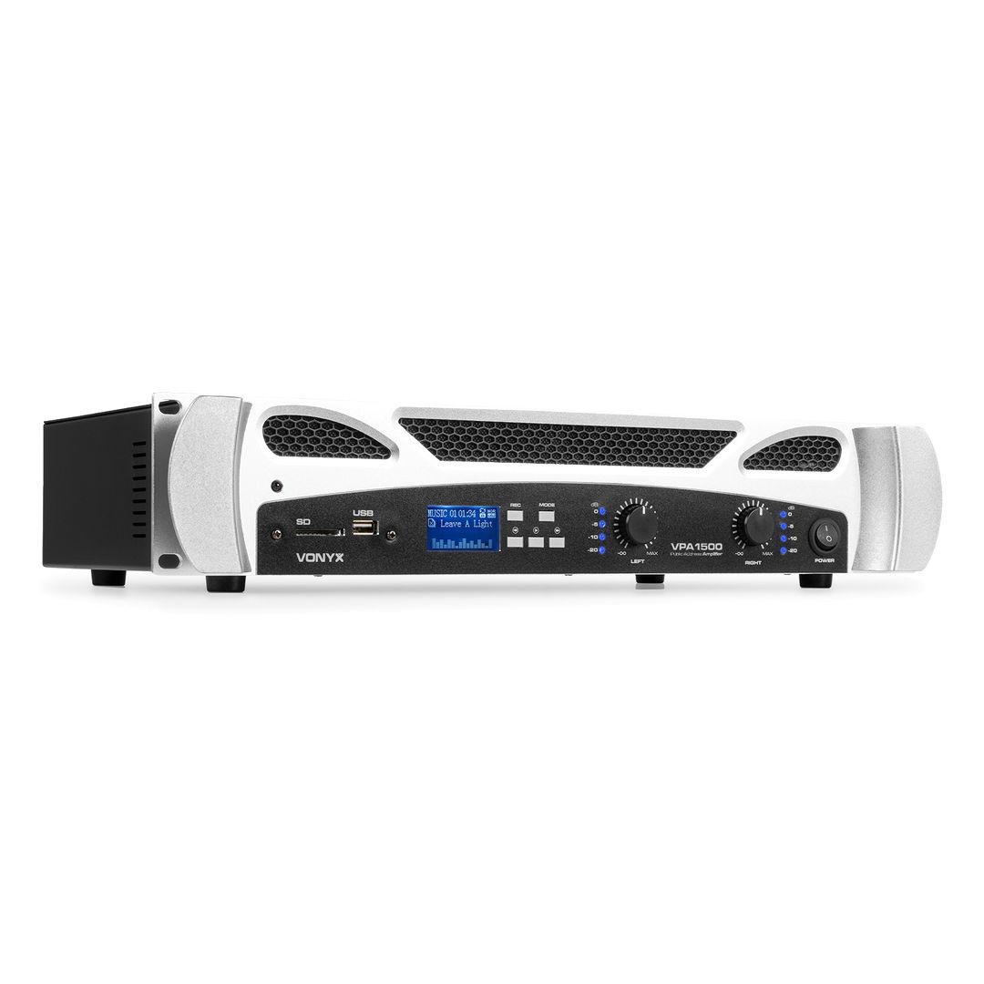 Amplificador 2 canales con Bluetooth y USB 1500W Vonyx VPA1500
