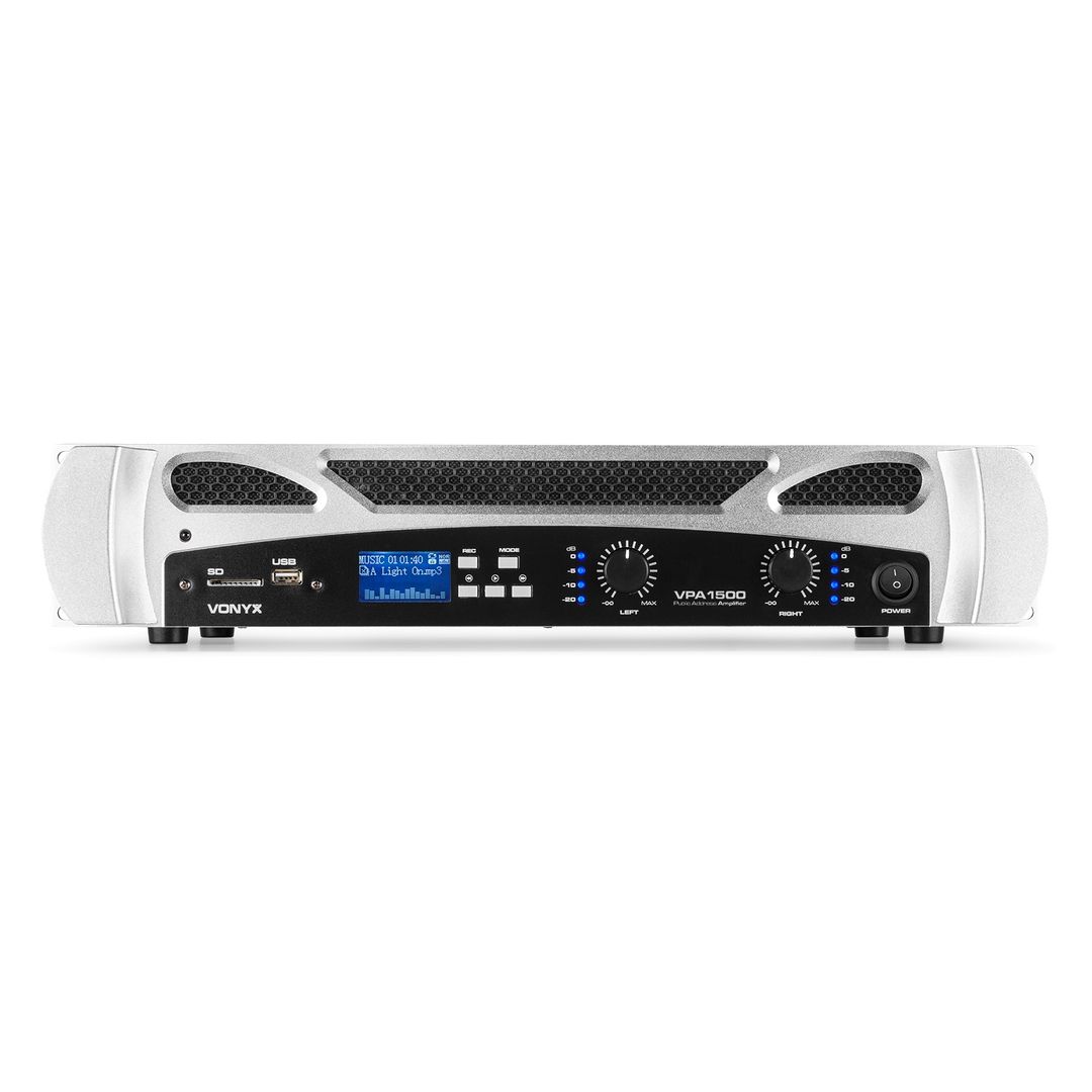 Amplificador 2 canales con Bluetooth y USB 1500W Vonyx VPA1500
