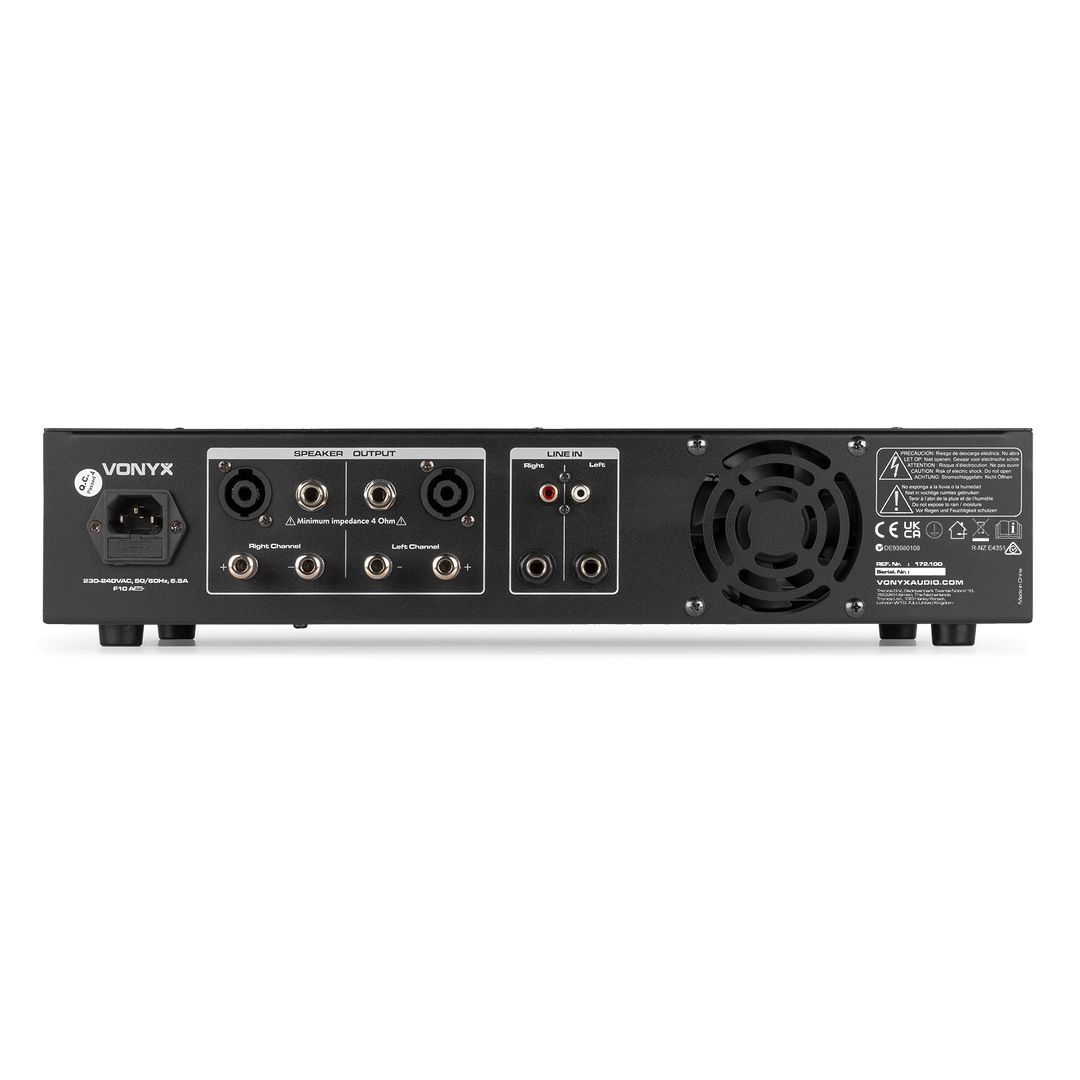 Amplificador 2 canales con Bluetooth y USB 1500W Vonyx VPA1500