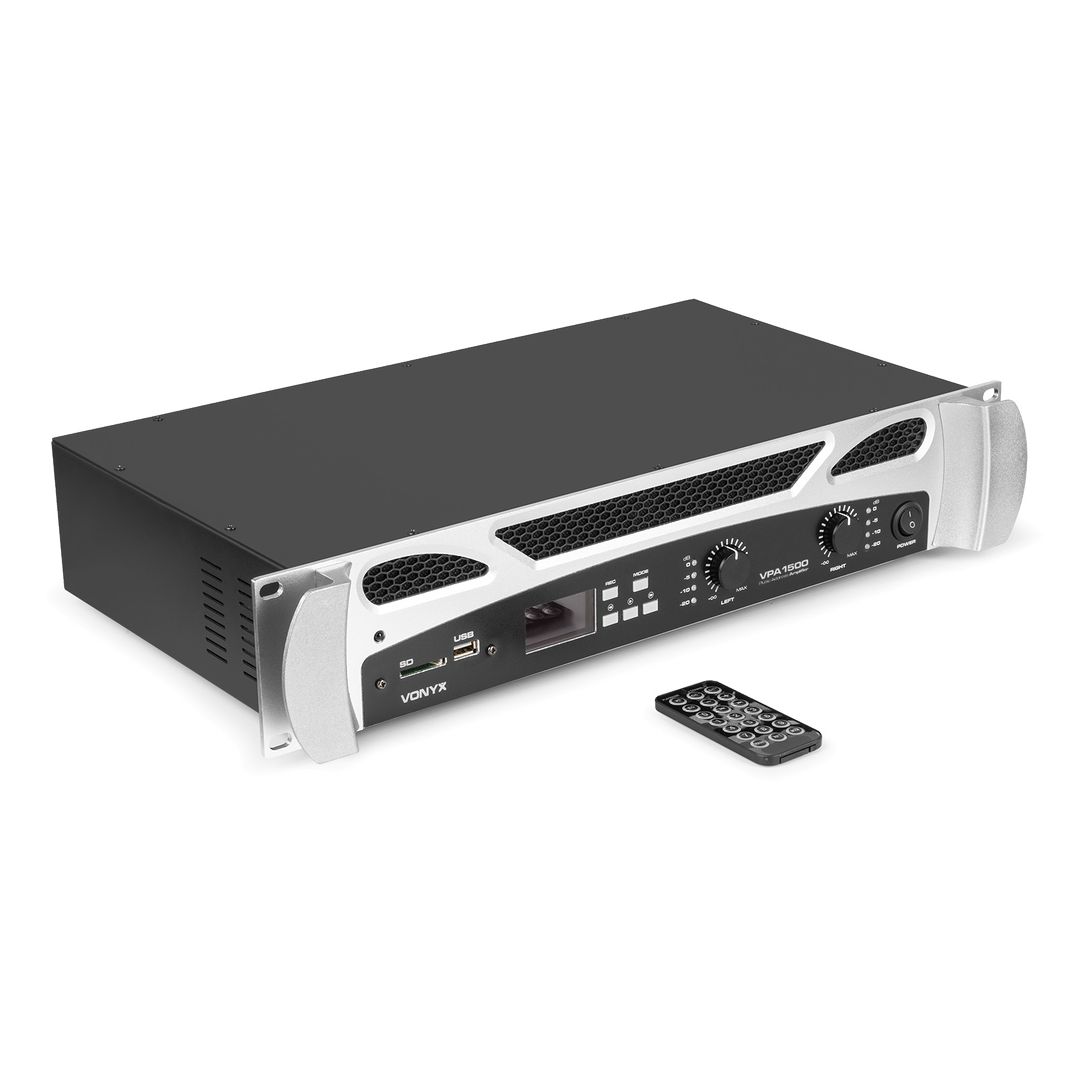 Amplificador 2 canales con Bluetooth y USB 1500W Vonyx VPA1500