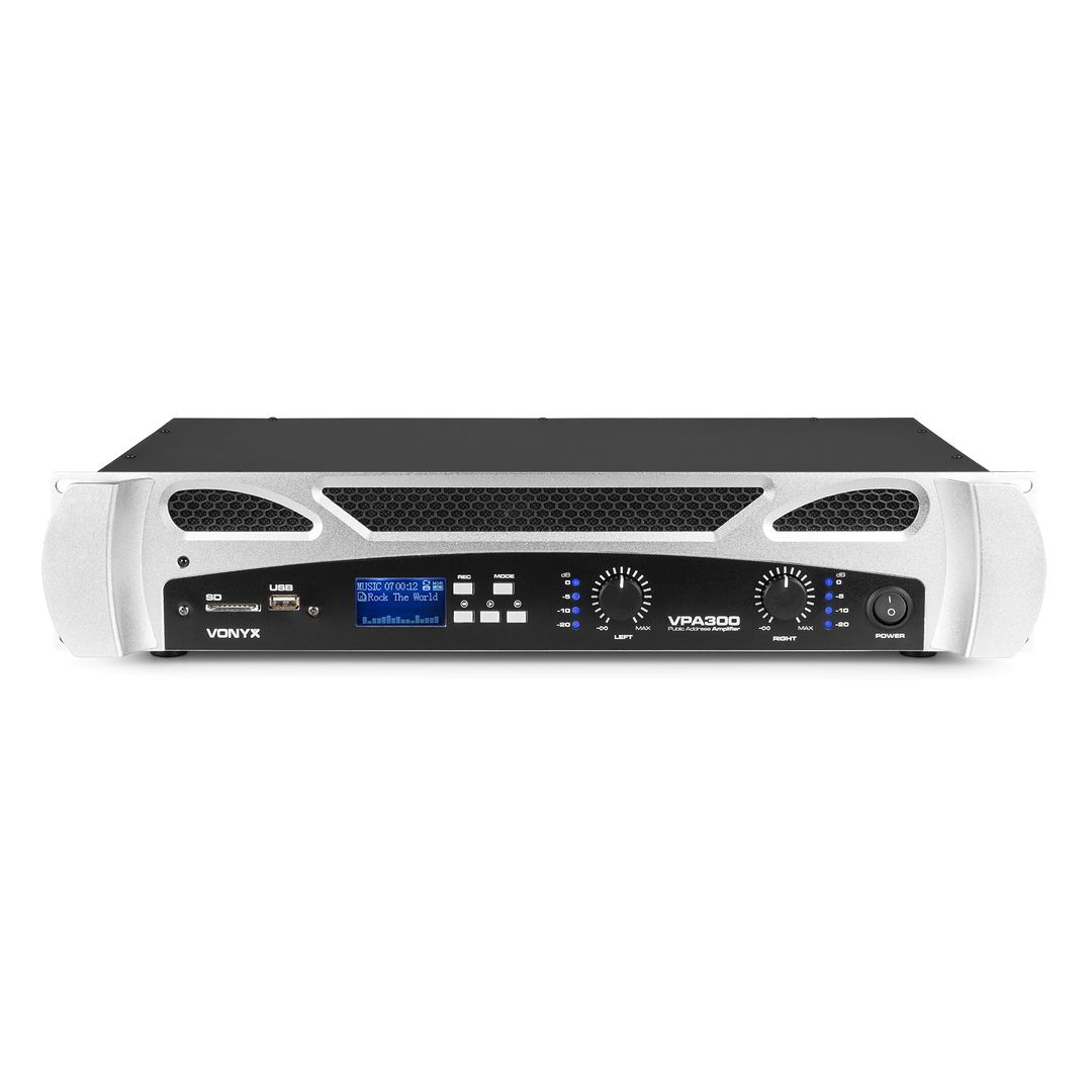 Amplificador 2 canales PA con Bluetooth y reproductor USB/SD Vonyx VPA300