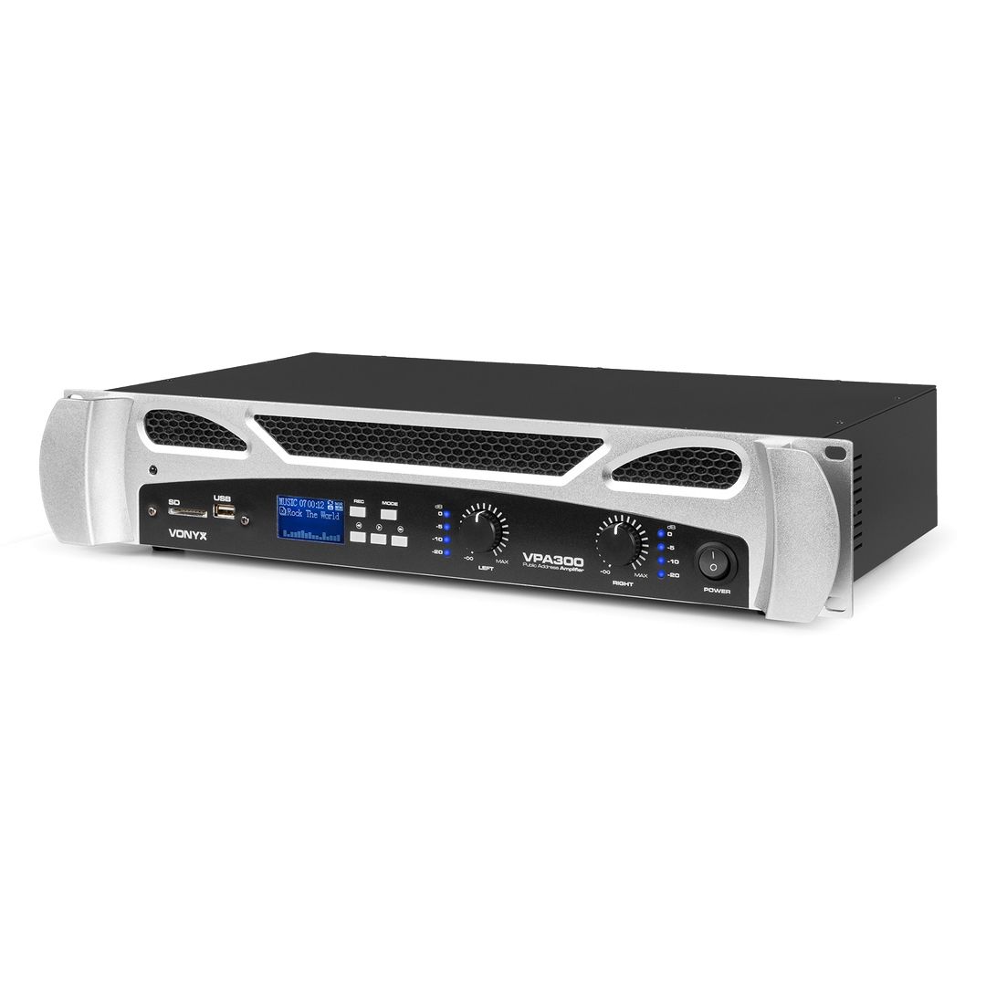 Amplificador 2 canales PA con Bluetooth y reproductor USB/SD Vonyx VPA300