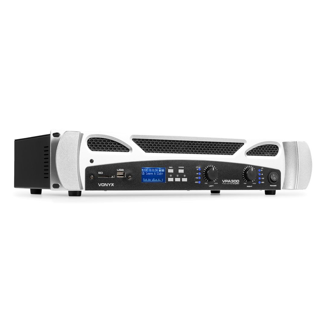 Amplificador 2 canales PA con Bluetooth y reproductor USB/SD Vonyx VPA300