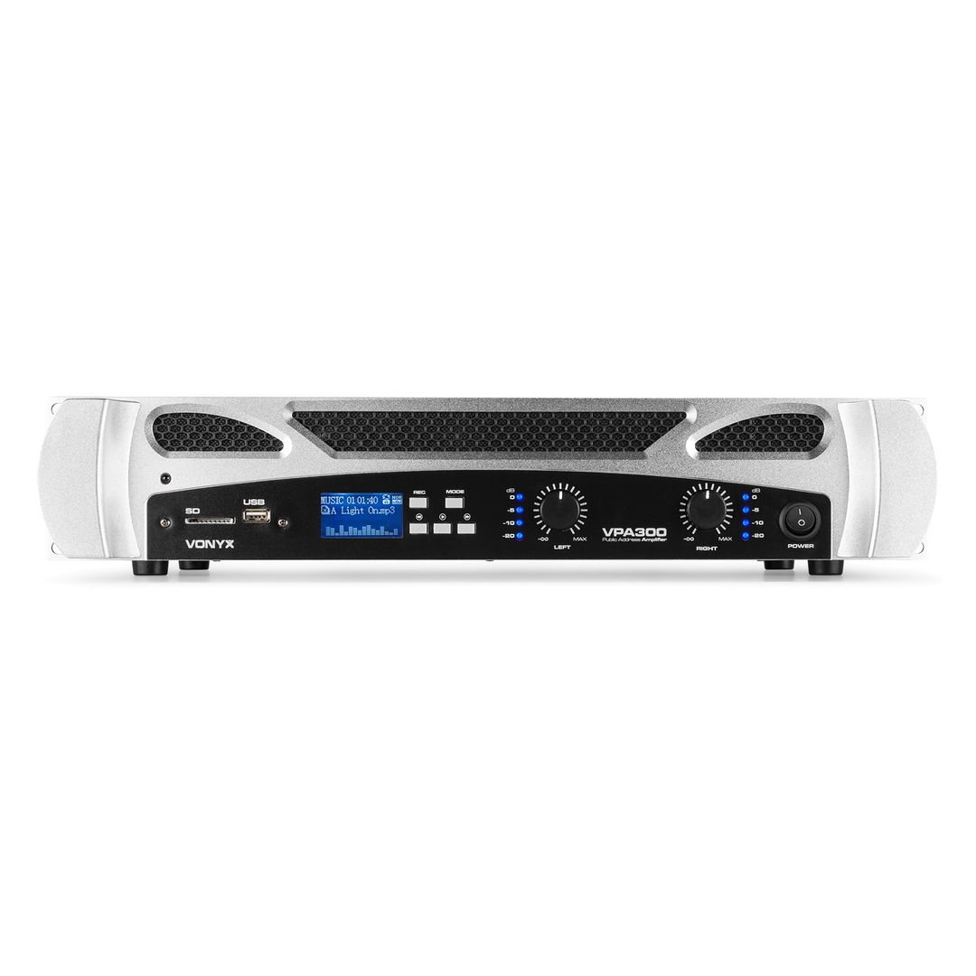 Amplificador 2 canales PA con Bluetooth y reproductor USB/SD Vonyx VPA300