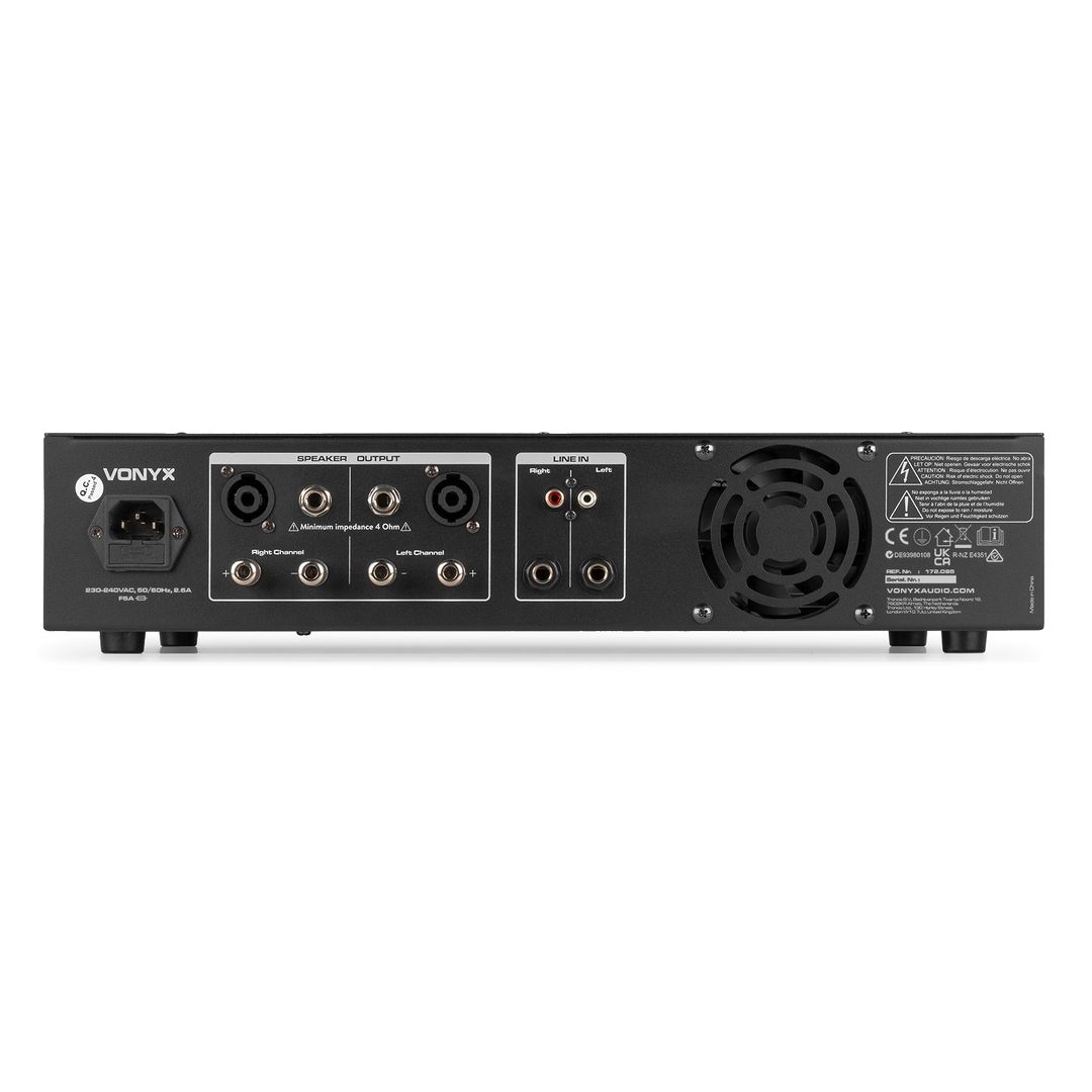 Amplificador 2 canales PA con Bluetooth y reproductor USB/SD Vonyx VPA600
