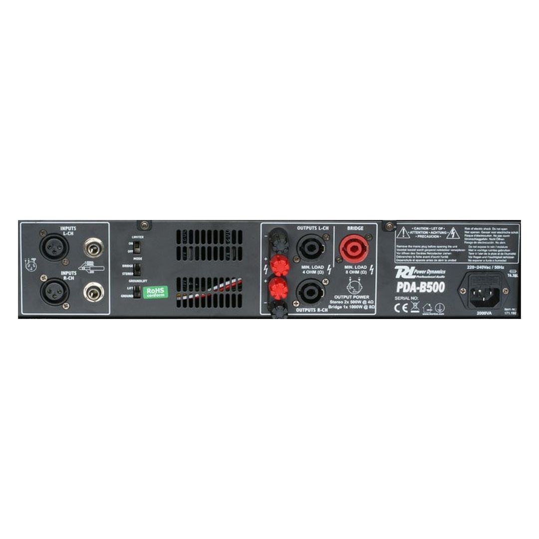 Amplificador 2 canales profesional 500W Power Dynamics PDA-B500