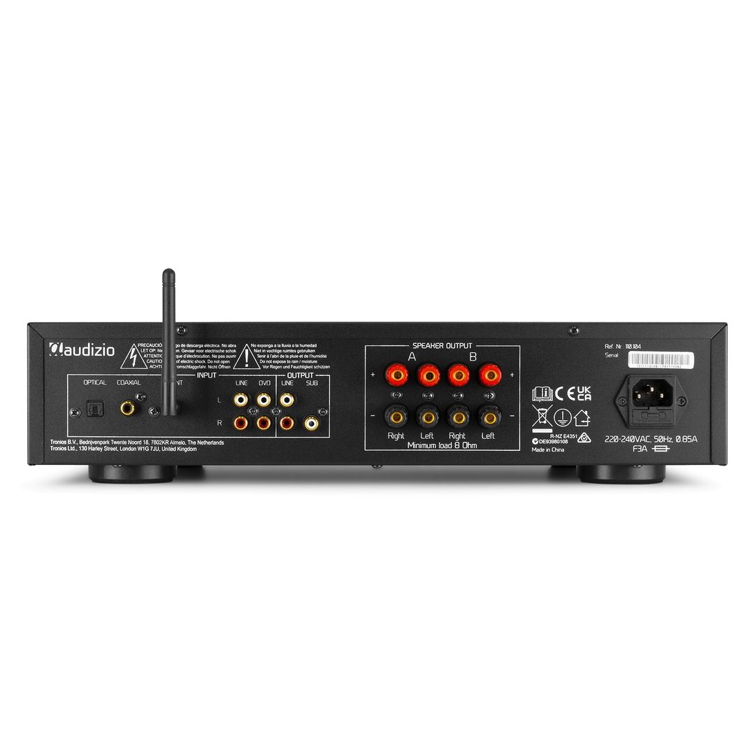Amplificador de 4 canales HiFi de 400W con Bluetooth Audizio AD420B Negro