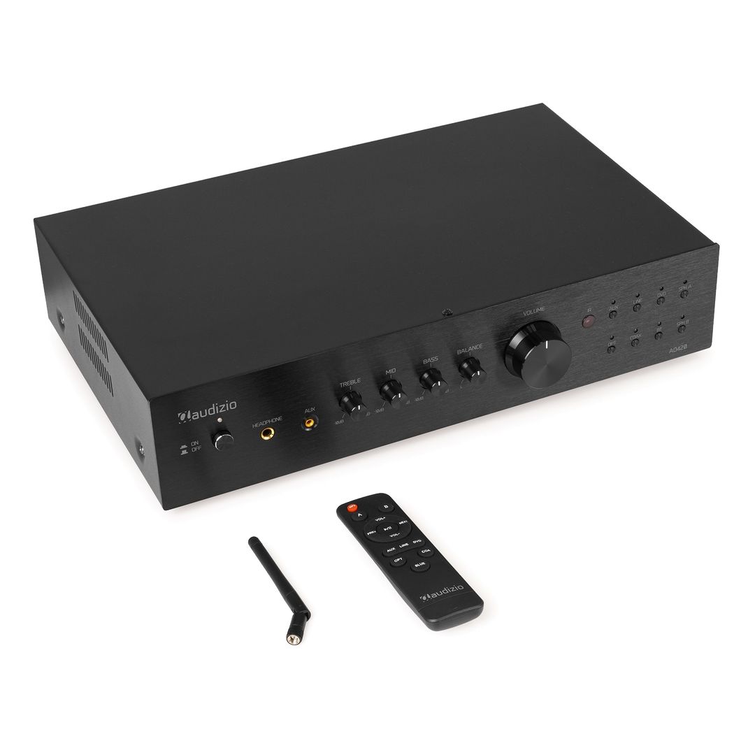 Amplificador de 4 canales HiFi de 400W con Bluetooth Audizio AD420B Negro