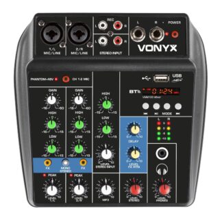 Mesa de mezclas de 3 canales con USB/BT Vonyx VMM100