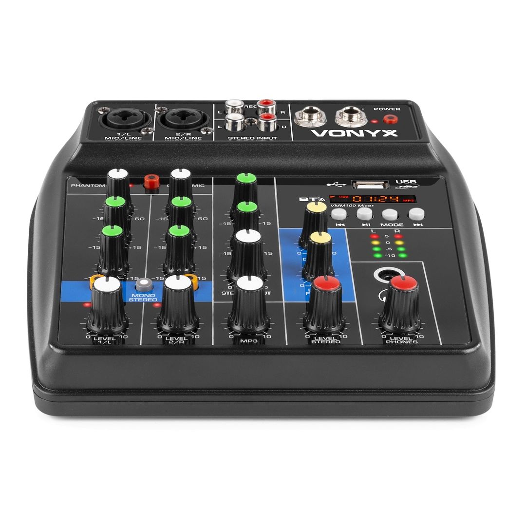 Mesa de mezclas de 3 canales con USB/BT Vonyx VMM100