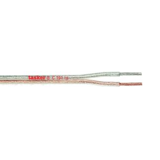 Cable de altavoz plano OFC transparente divisible 2x1,00mm² Tasker C191TS