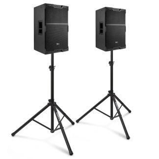 Conjunto de 2 altavoces activos 12" con DSP, Bluetooth, soportes y cables Power Dynamics PDY212A