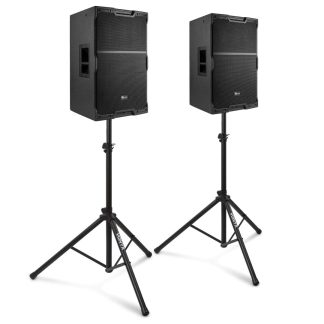 Conjunto de 2 altavoces activos 15" con DSP, Bluetooth, soportes y cables Power Dynamics PDY215A