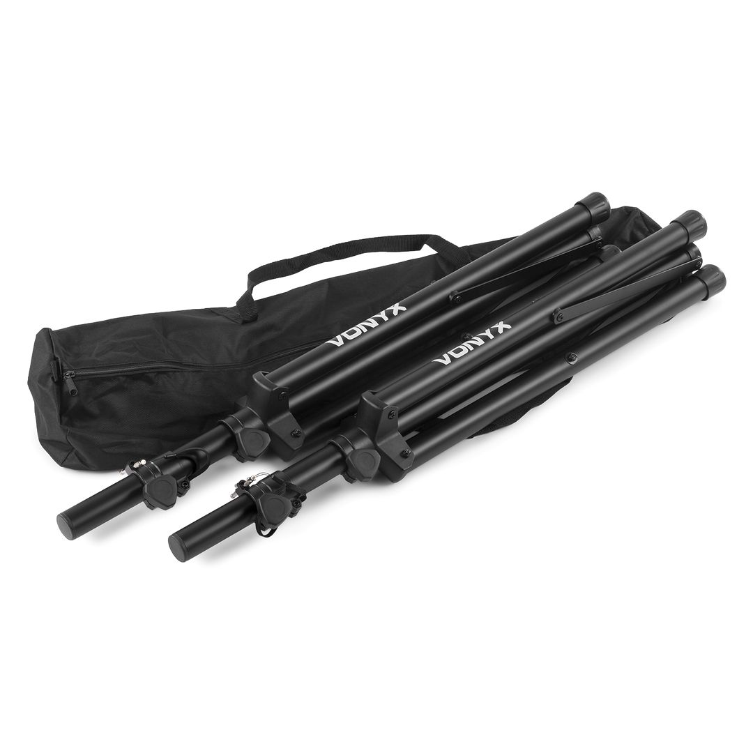 Juego de Soportes de Altavoz Trípode Ajustables con Bolsa de Transporte Vonyx LS01K