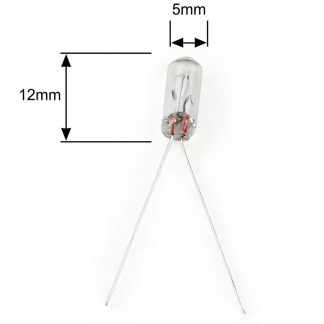 Minibombilla Incandescente Edison 5mm 12V para Cuadro de Instrumentos y Radio