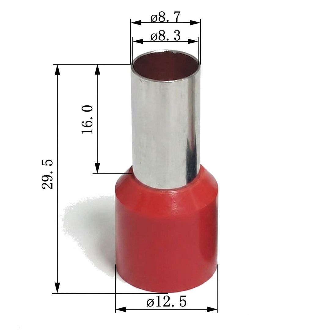 Puntera Hueca Aislada 35mm² 2awg Cobre Roja/Negra PVC 300V SoundCube E35-16