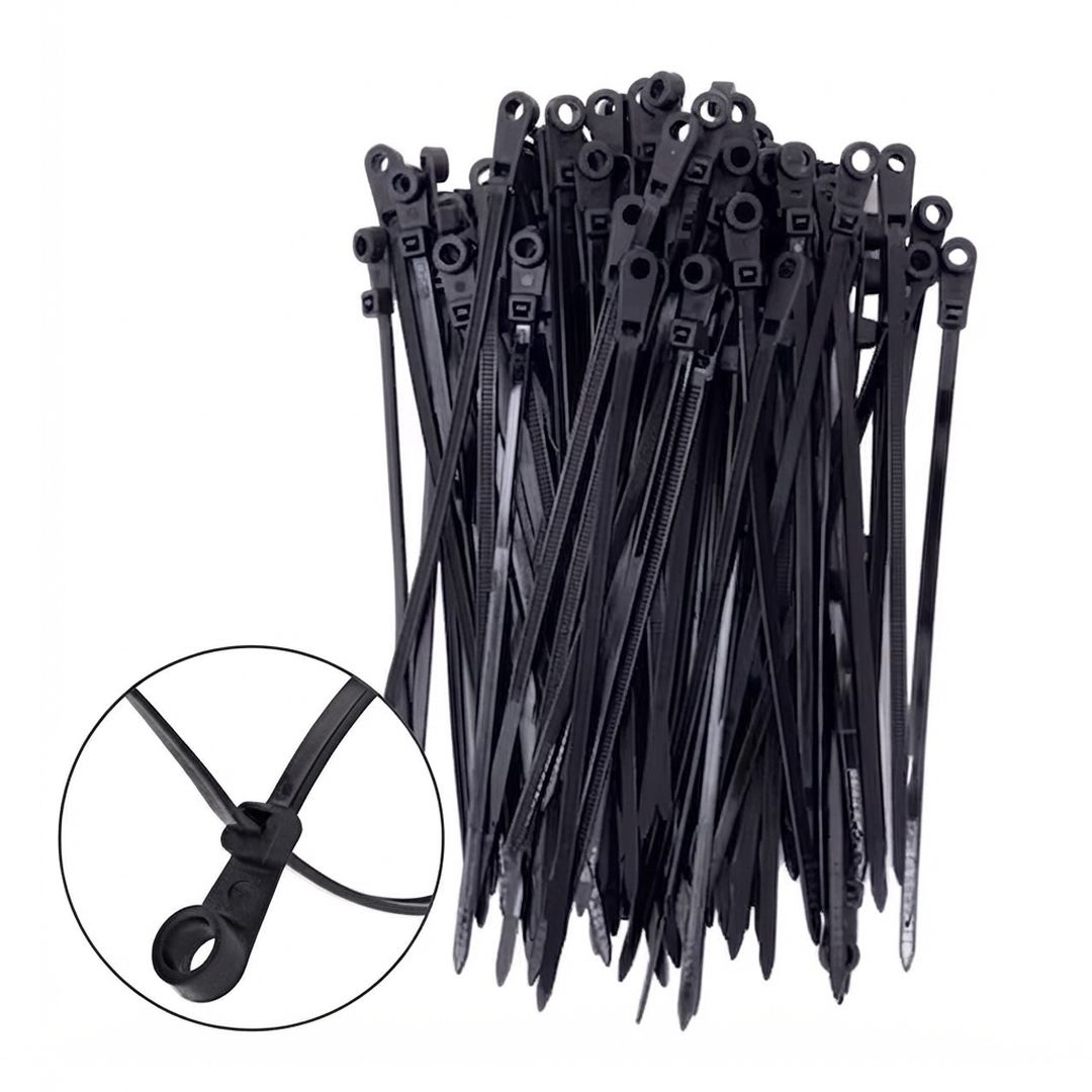 10x Bridas con Orificio para Tornillo 4x150mm Negra SoundCube FTS150B