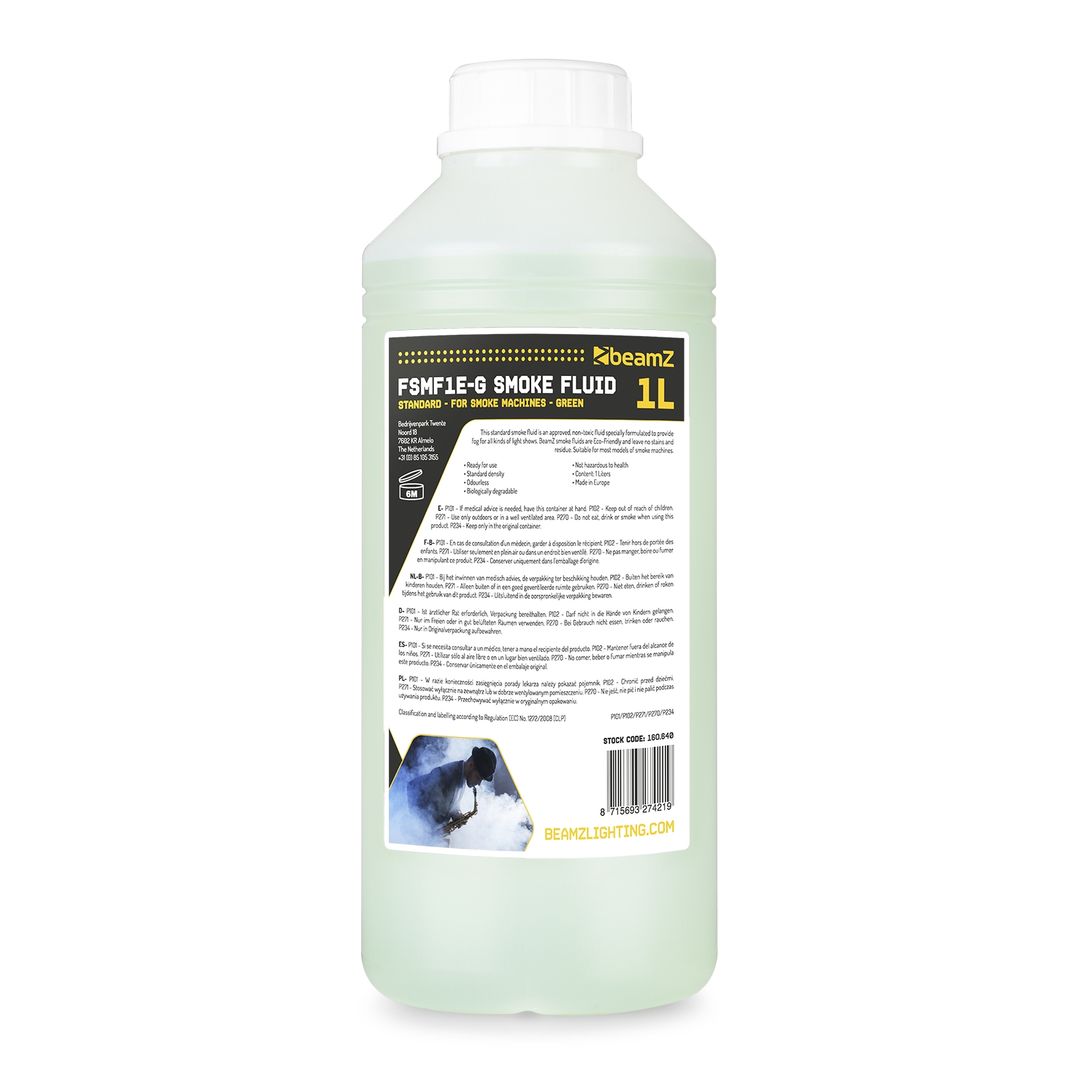 Líquido de humo 1L densidad estándar verde BeamZ FSMF1E-G