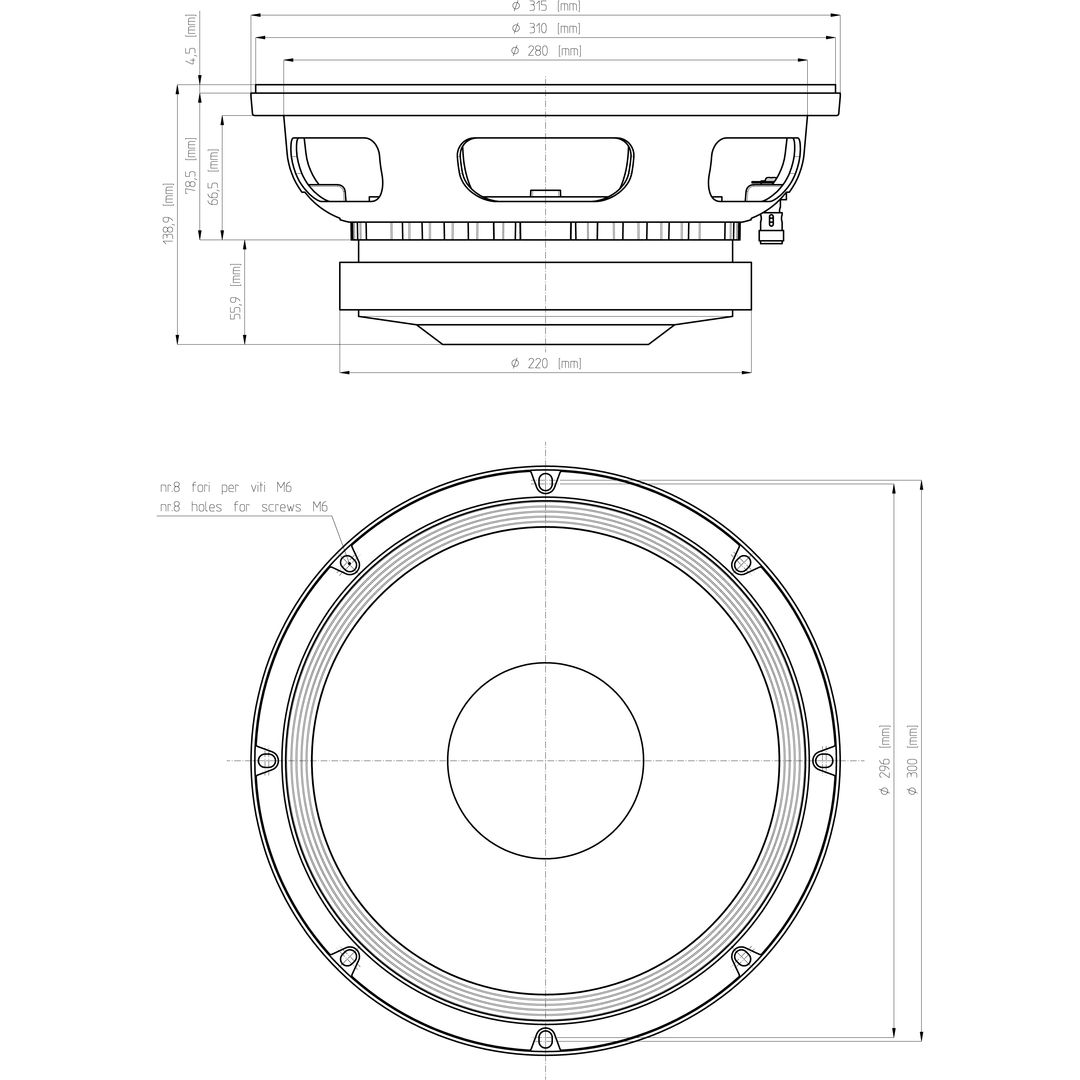 Subwoofer de 12" 1400W 8 Ohm Eighteen Sound 12LW1400