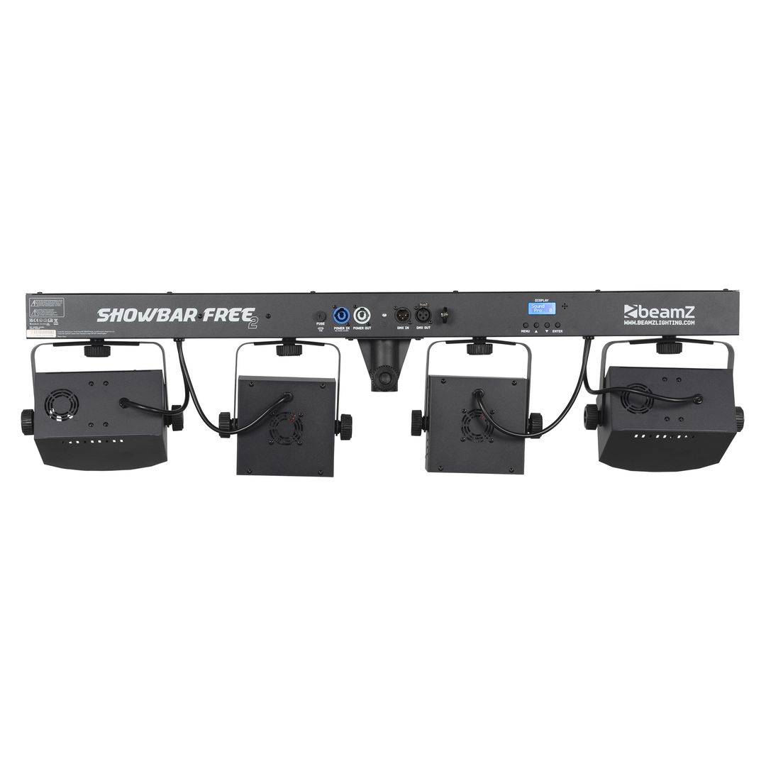 Barra de Efectos LED 2 PAR + 2 Derby + Estrobo con Mando BeamZ ShowBar FREE2