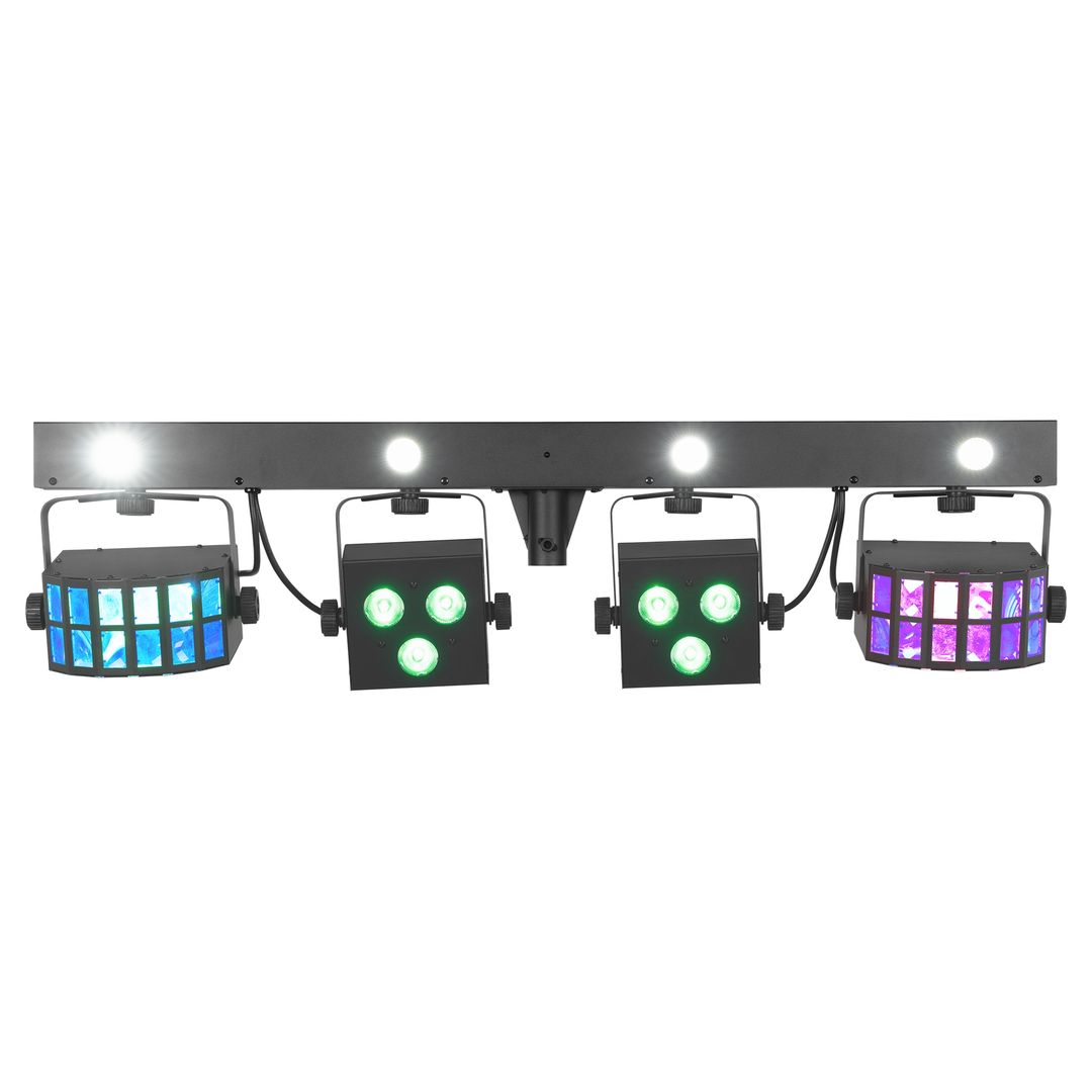 Barra de Efectos LED 2 PAR + 2 Derby + Estrobo con Mando BeamZ ShowBar FREE2