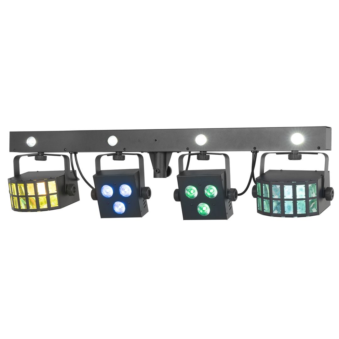 Barra de Efectos LED 2 PAR + 2 Derby + Estrobo con Mando BeamZ ShowBar FREE2