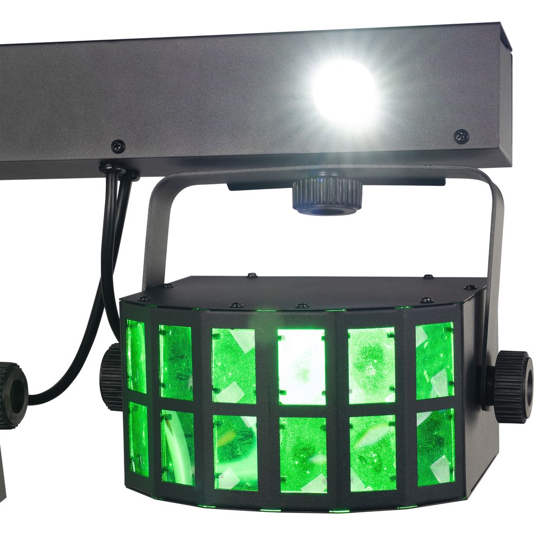 Barra de Efectos LED 2 PAR + 2 Derby + Estrobo con Mando BeamZ ShowBar FREE2