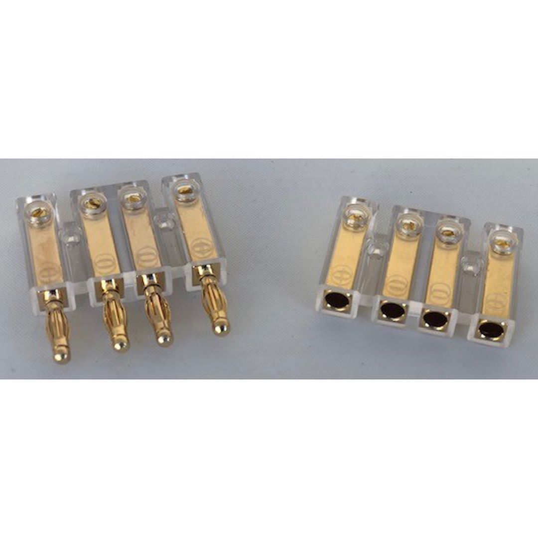 Conector rápido 4 polos macho y hembra tipo banana chapado en oro Chess Audio BAN4
