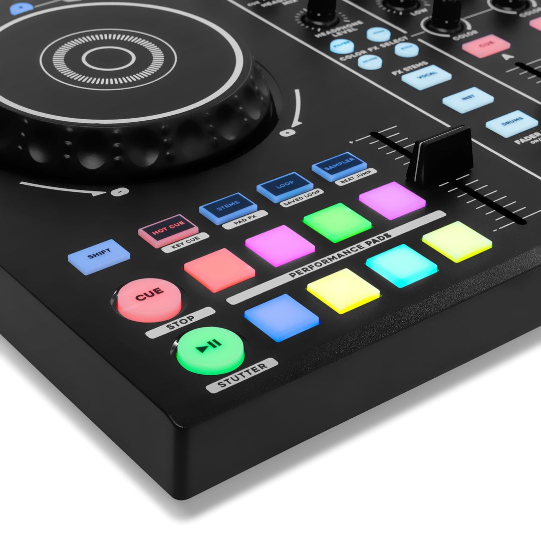 Controladora DJ MIDI de 2 canales con 16 pads, entrada de micro y Virtual DJ LE Vonyx Loop300