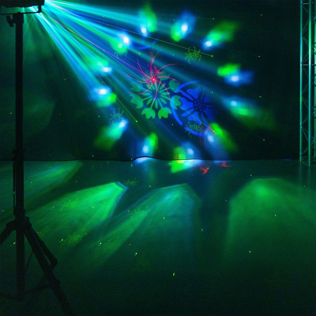 Efecto de Luz LED 5 en 1 Bee Eye, Gobo y Estrobo con DMX Fuzzix Stellar2