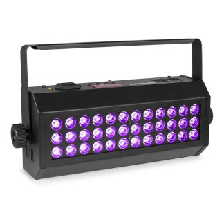 Foco de luz negra UV LED 36x3W con estroboscopio beamZ Flood36UV