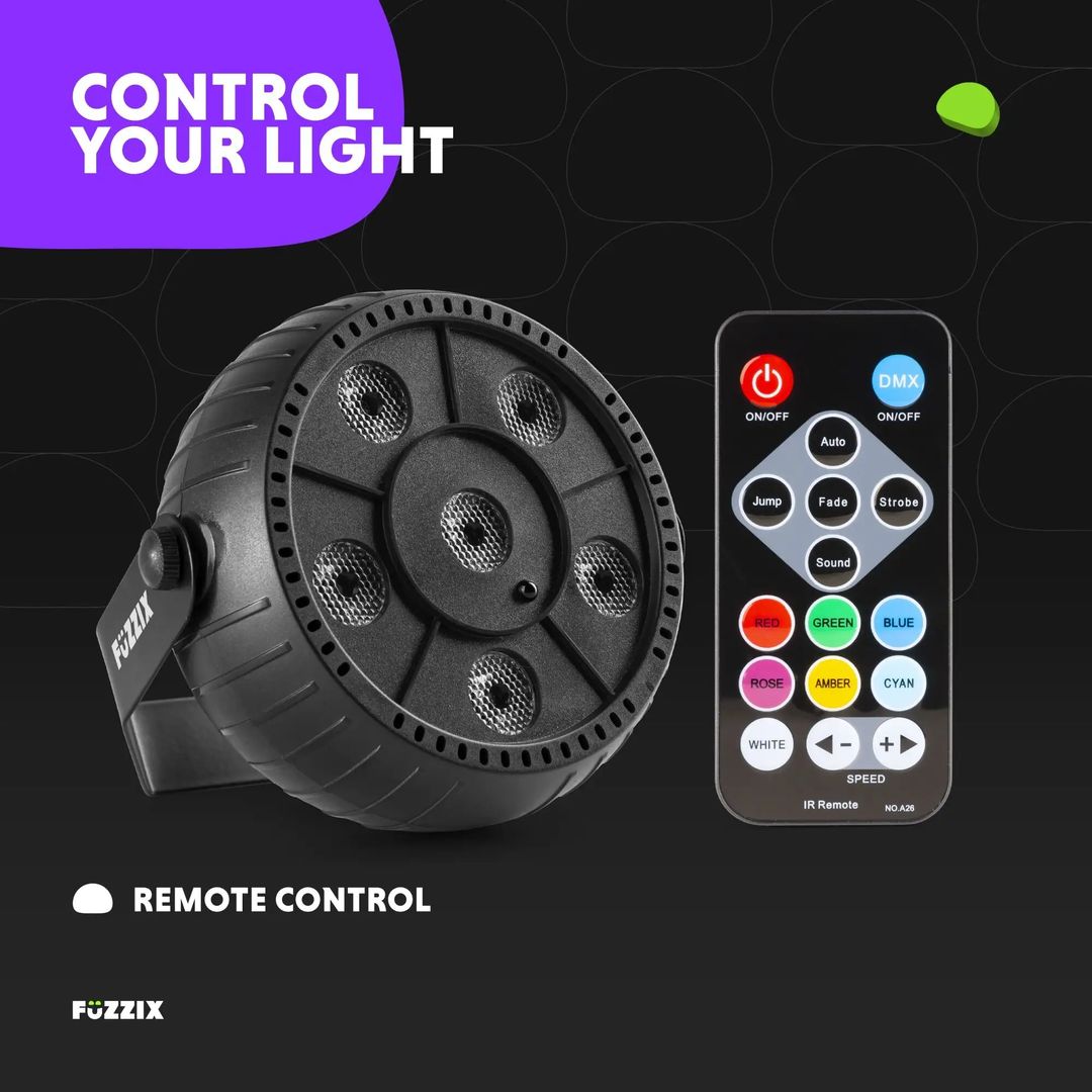 Foco PAR LED Luz Negra UV con Batería 6x1W Fuzzix PLP14