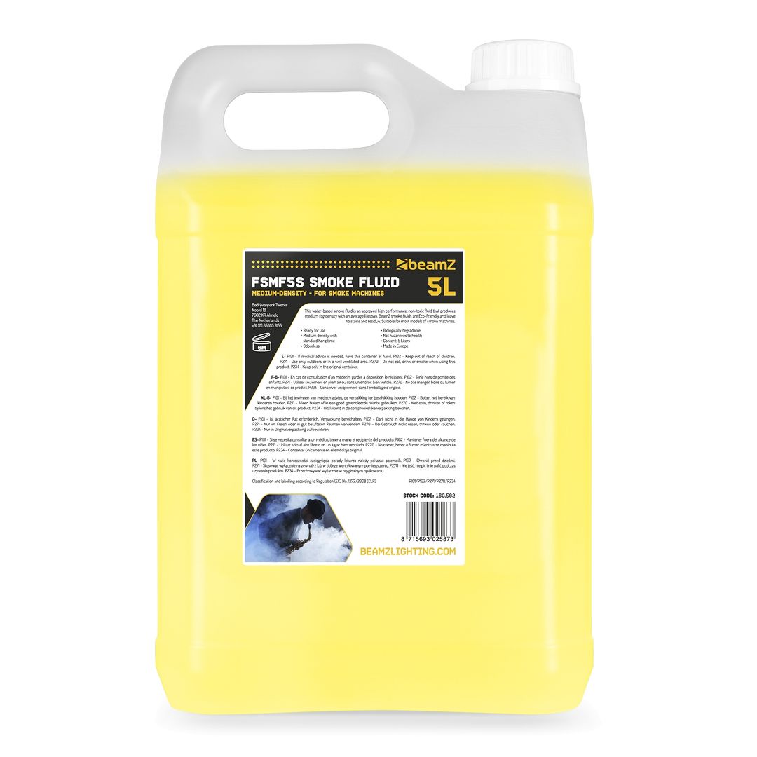 Líquido de Humo Base Agua Densidad Media 5 Litros BeamZ FSMF5S