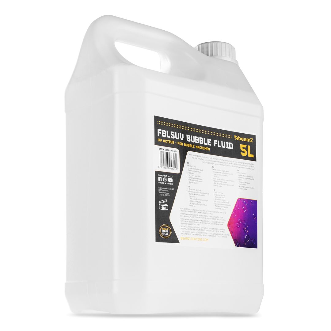 Líquido para Máquina de Burbujas Activo UV 5 Litros BeamZ FBL5UV