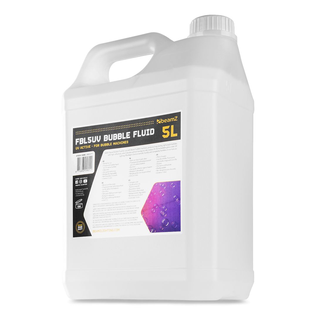 Líquido para Máquina de Burbujas Activo UV 5 Litros BeamZ FBL5UV