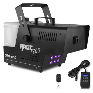 Máquina de Humo 1800W con 6 LEDs RGBA 9W y DMX BeamZ Rage 1800LED