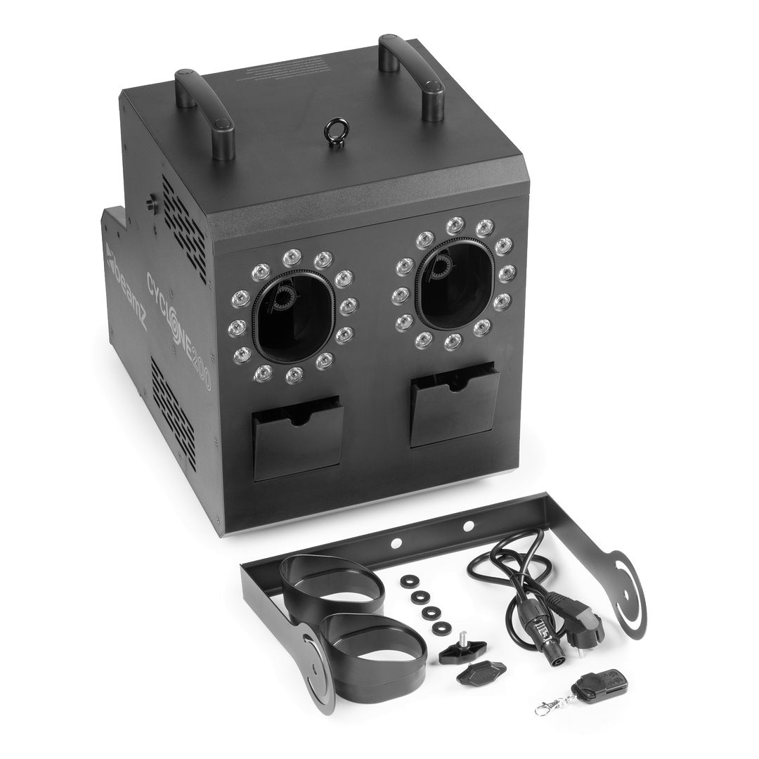 Máquina de Humo y Burbujas con 24 LEDs RGBW y DMX BeamZ Cyclone200