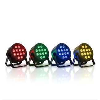 Pack 4 Focos PAR LED Plano 12x3W RGB BeamZ SlimPAR 35