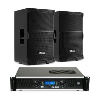 Pack Equipo de Sonido 2 Altavoces Pasivos 12" 1400W PDY212 + Amplificador PDA-B1000+ Cables Power Dynamics